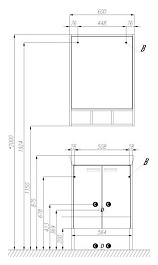 Акватон Мебель для ванной "Йорк 60" белый/дуб сонома – фотография-4