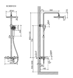Sancos Душевая система Game с термостатическим смесителем хром SC3001CH – фотография-4