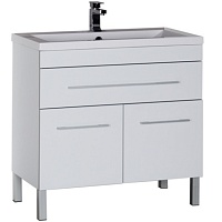 Aquanet Тумба с раковиной Верона 90 напольная, дверцы, белая