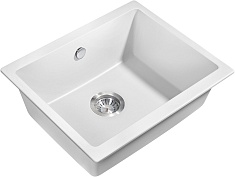 Milacio Мойка кухонная Leon 55 Cuarzo белая