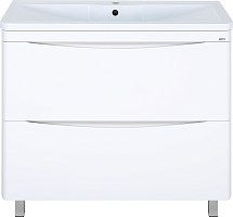 Misty Тумба с раковиной Атлантик 100 2 ящика белая