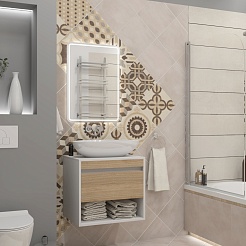 Teymi Тумба с раковиной Ritta 55 Ellie 60 подвесная белый/дуб – фотография-18