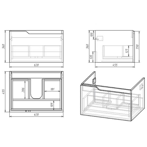Owl 1975 Тумба с раковиной Hella 65 – картинка-5