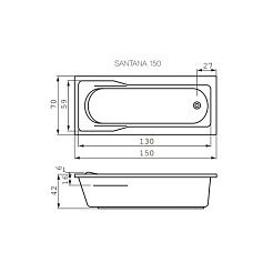 Cersanit Акриловая ванна Santana 150 ультра белая – фотография-4