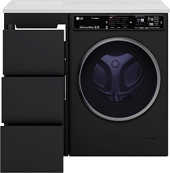 Brevita Мебель для ванной Grafit 100 L под стиральную машину графит – фотография-4