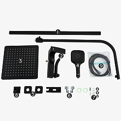 Gappo Душевая стойка G07-6 G2407-6 черная – фотография-2