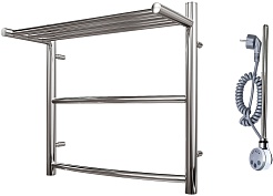 Point Полотенцесушитель электрический П3 500x500 PN04155PE с полкой хром – фотография-1