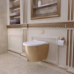 Grossman Унитаз подвесной Color GR-4455GWS золото – фотография-4