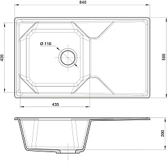 Granfest Мойка кухонная GF-U-840L графит – фотография-3