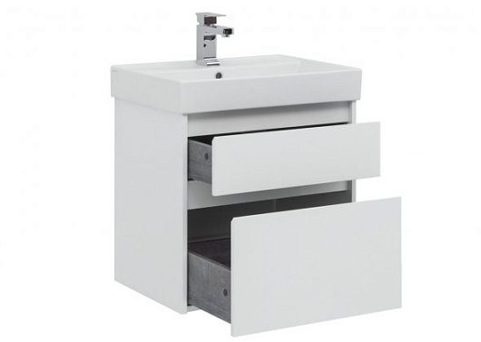 Aquanet Тумба с раковиной Nova Lite 60 2 ящика, белая – картинка-5