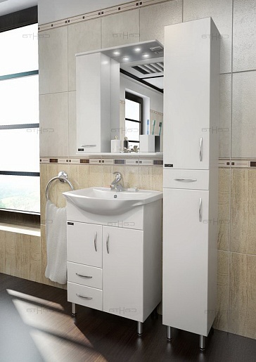 СанТа Зеркальный шкаф Прима 50 L свет – картинка-5