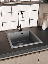 Teymi Мойка кухонная Helmi Smart 42 кварцевая серая матовая – фотография-6