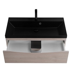 BelBagno Тумба с раковиной Marino 80 подвесная Rovere Grigio с раковиной 80/45 ART-AST-NERO – фотография-5