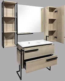 Comforty Мебель для ванной Дюссельдорф 90 дуб дымчатый – фотография-5