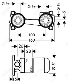 Hansgrohe Смеситель 13622180 скрытая часть – фотография-2