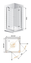 Cezares Душевой уголок VERONA-W-A-2-90-C-Cr – фотография-3