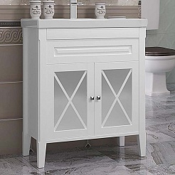 Opadiris Тумба под раковину Палермо 80 белая матовая – фотография-1