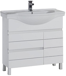 Aquanet Тумба с раковиной "Доминика 90" белая – фотография-1