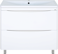 Misty Тумба под раковину Атлантик 100 2 ящика белая – фотография-2