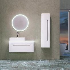 Jorno Тумба под раковину Shine 90 подвесная белая Shi.01.90/P/W – фотография-3