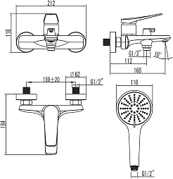 Lemark Смеситель для ванны Bronx LM3714BL черный – фотография-2
