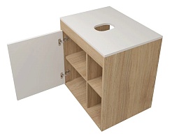 Teymi Тумба с раковиной Nura 60 дуб эврика/белый матовый T60527 раковина T50302 – фотография-3