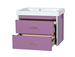 Misty Тумба с раковиной Джулия QVATRO 60 подвесная сиреневая – фотография-6