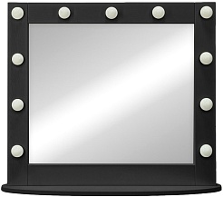 Continent Зеркало гримерное 800x700 черное – фотография-2