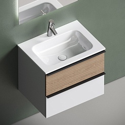 Sancos Тумба с раковиной Delta 60 дуб светлый/белый раковина Grace 60 CN7011 – фотография-2