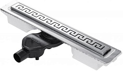 BERGES Wasserhaus Душевой лоток B1 Antik 600 хром глянец, горизонтальный выпуск – фотография-1