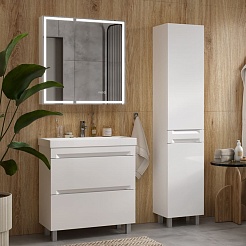 Equil Зеркальный шкаф Corner 80 белый – фотография-10