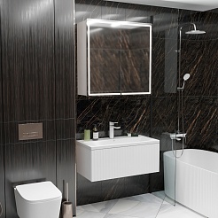 Mixline Мебель для ванной Вектор 90 подвесная белая – фотография-2