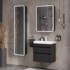 Equil Шкаф пенал Eltoro LED 40 подвесной черный софт – фотография-4