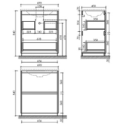 Sancos Тумба с раковиной Libra Floor 70 дуб чарльстон раковина Element 71 CN7007 – фотография-5
