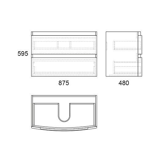 Owl 1975 Тумба с раковиной Gotland 90 2 ящика – фотография-6