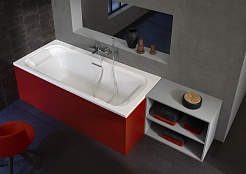 Jacob Delafon Ванна из искусственного камня Elite 180x80 E6D032-00, щелевой перелив – фотография-6