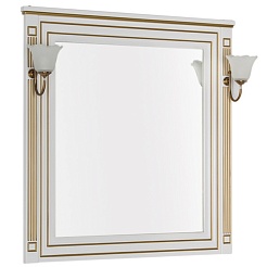 Aquanet Зеркало Паола 90 белое/патина золото (186108) – фотография-2