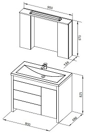 Aquanet Комплект Мебели "Тиана 90" венге, с корзиной (177138) – фотография-3