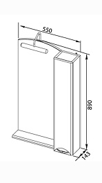 Aquanet Зеркальный шкаф "Асти 55" черный – фотография-6