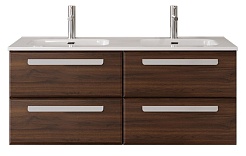 Cezares Тумба с раковиной Eco Cer-N 120 с 4 ящиками орех шоколад софт CZR-8073-120-2 ручки сатин – фотография-1
