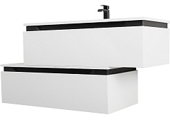 Cezares Тумба с раковиной Slider 100 с 2 ящиками белая – фотография-1