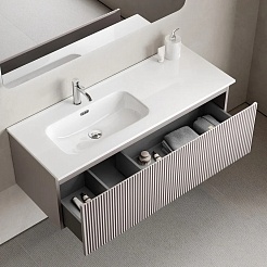 Sancos Тумба с раковиной Snob R 1.0 120 L doha soft раковина Element 121 чаша слева CN7006L – фотография-2