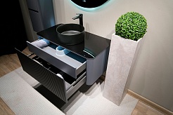 Jorno Тумба с раковиной Lumino 120 подвесная антрацит – фотография-2