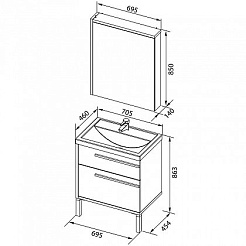 Aquanet Тумба с раковиной Фостер 70 – фотография-5