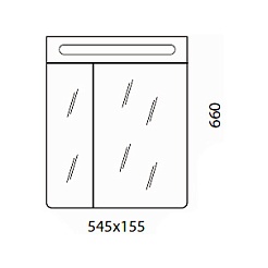  Зеркальный шкаф Glass 60 белое – фотография-2