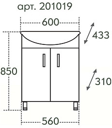 СанТа Мебель для ванной Грация Волна 60 L – фотография-11