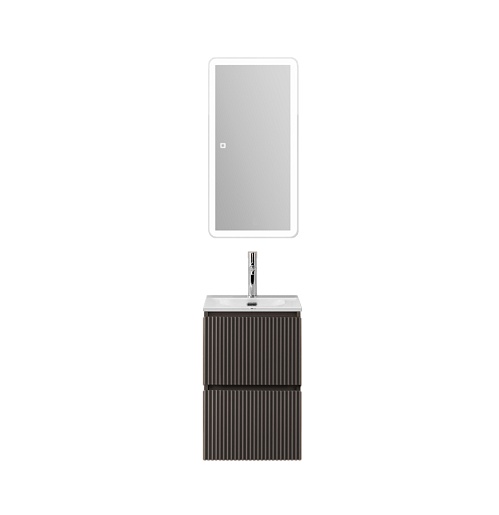BelBagno Тумба с раковиной Uno mini 40 подвесная Темно-Серый матовый с раковиной BB-8099-3-40 – фотография-10