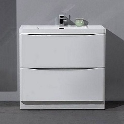 BelBagno Мебель для ванной напольная ANCONA-N 1000 Bianco Lucido, подсветка – фотография-3