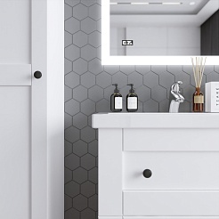 Бриклаер Тумба с раковиной Хелена 80 рамочная белая – фотография-5