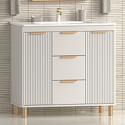 Brevita Тумба с раковиной Risacca Crema 90 серая – фотография-2